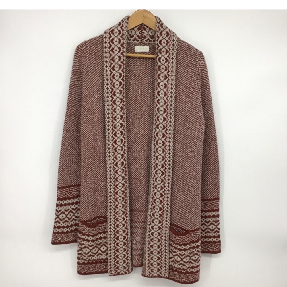 Lucky Brand Border Open Cardigan